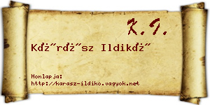 Kárász Ildikó névjegykártya